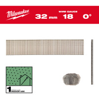 Stauchkopf-Nägel 18 Gauge für M18FN18GS & M18CN18GS, 1.05 x 1.25 x 32 mm verzinkt, 0°, Milwaukee