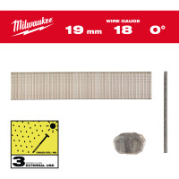 Stauchkopf-Nägel 18 Gauge für M18FN18GS & M18CN18GS, 1.05 x 1.25 x 19 mm Edelstahl, 0°, Milwaukee
