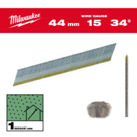 Stift-Nägel D-Kopf 15 Gauge für M18CN15GA & M18FN15GA, 1.8 x 44 mm verzinkt, 34°, Milwaukee
