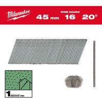 Stauchkopf-Nägel 16 Gauge für M18CN16GA & M18FN16GA, 1.35 x 1.61 x 45 mm verzinkt, 20°, Milwaukee