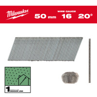 Stauchkopf-Nägel 16 Gauge für M18CN16GA & M18FN16GA, 1.36 x 1.61 x 50 mm verzinkt, 20°, Milwaukee