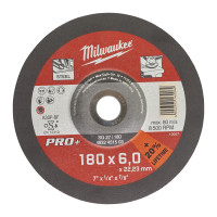 Schruppscheibe PRO+ 180 mm, SG27 6 mm gekröpft, Milwauk