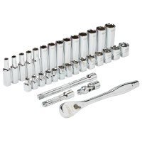 Ratschen- und Steckschlüsseleinsatz Set 3/8" metri