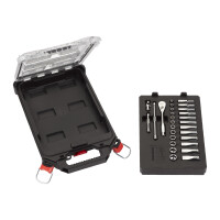 Ratschen- und Steckschlüsseleinsatz Set 1/4" metri