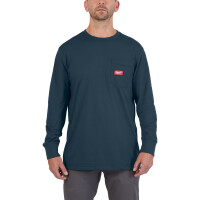WTLSBLU-M, Arbeits-Langarm-Shirt blau mit UV-