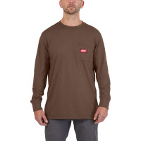 WTLSBR-XXL, Arbeits-Langarm-Shirt braun mit U