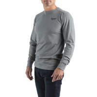 HTLSGR-XXL, Hybrid-Langarm-Shirt grau, Milwaukee 2