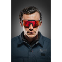 Schutzbrille mit großem Sichtfeld, rot verspiegelt, kr