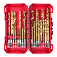 SHOCKWAVE Metallbohrer HSS-G RED HEX Titan 1/4", 25-tei