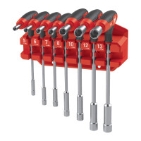 T-Griff-Set Steckschl&uuml;ssel mit Softgrip-Auflage...