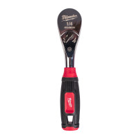 Ratsche 1/4" mit Softgrip-Auflage, 121 m